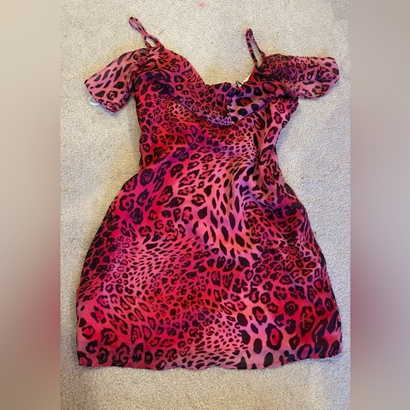Pink Cheetah 2000s style Dress - Picture 1 of 1